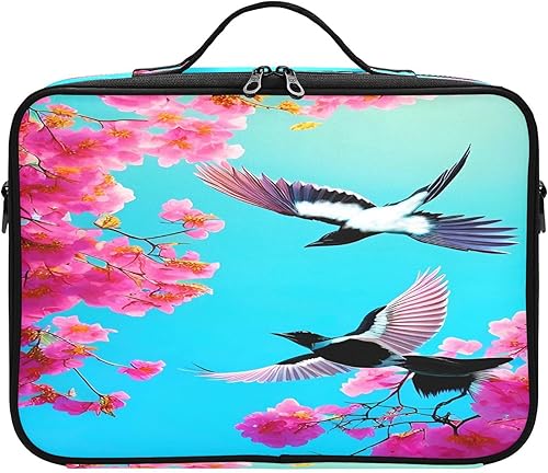 Bolsa de viaje de maquillaje de flores y pájaros rojo azul grande para artículos de aseo personal, bolsa de maquillaje de viaje, bolso para guardar disponible en Yaxa Peru