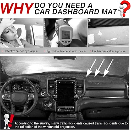 Vista 153 de Autorder Alfombrilla para tablero de instrumentos para Toyota 4Runner 1990-1995, accesorios para camioneta, cubierta de salpicadero, alfombrilla