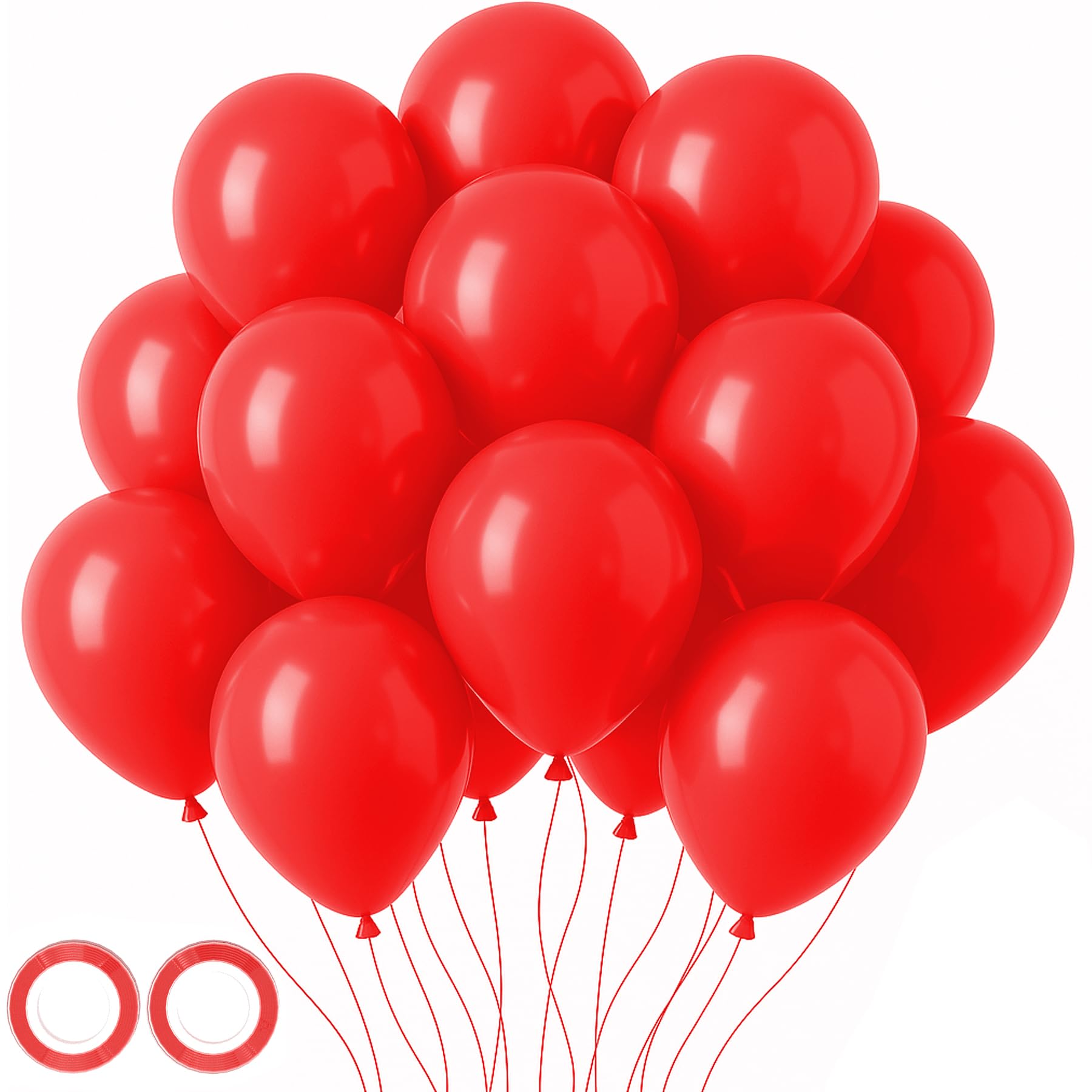 Voircoloria 105pcs Red Party Latex Balloons, 12inch