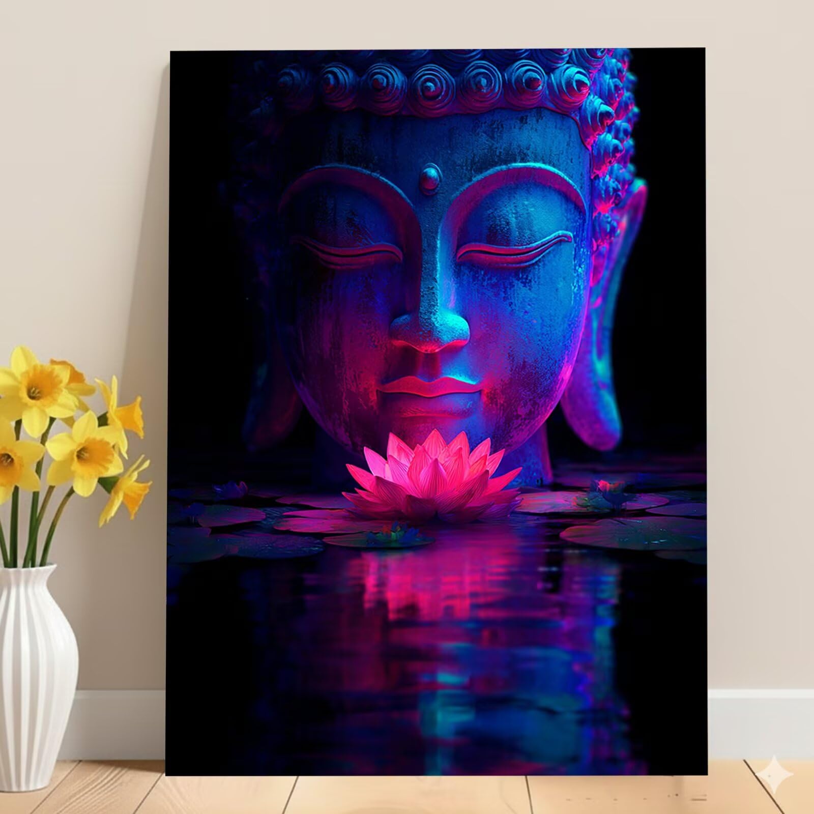 Dipingere con i Numeri Adulti Orchidea, Kit di Pittura a Olio su Tela DIY con Pennelli Pittura a Pigmento Acrilico, Paint by Numbers Religione Disegno, Regalo Creativo 70x100cm (Senza Cornice)-#859k