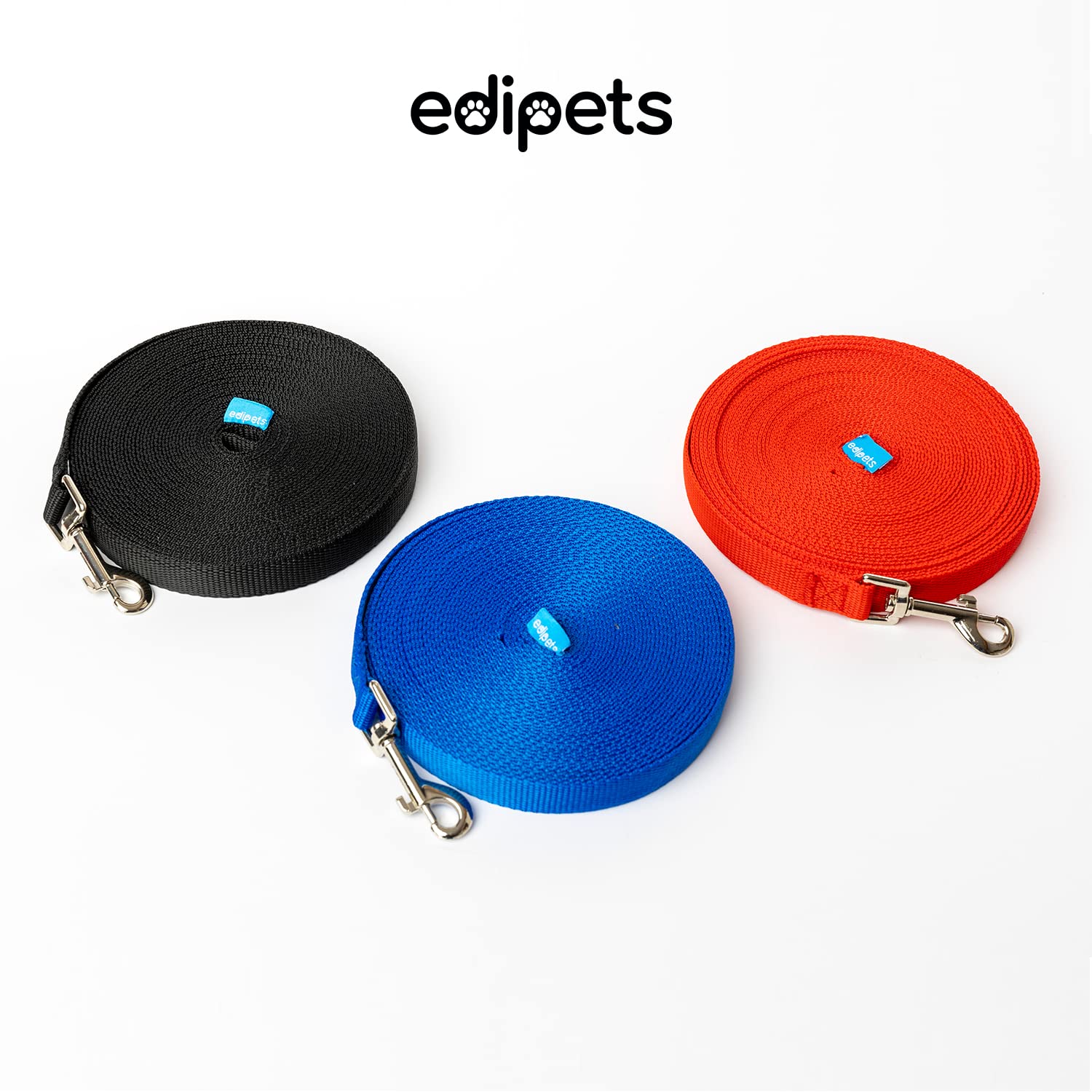 Edipets, Longe pour Chien, Laisse Chiens, 1.5m / 3m / 5m / 10m / 15m, pour Chien de Petites à Grandes Taille (5 M, Rouge)