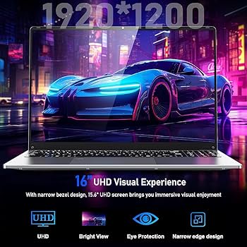 FUNYET Laptop Computer, Gaming Laptop 2025 Windows 11 Pro, 16 Inch Lap Top PC, 16GB RAM 512GB SSD, Intel 12th Gen N95 Processor(up To 3.4 GHz), Backlit Keyboard, Fingerprint Unlock, FHD 1920 * 1200