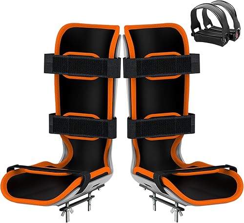 Soporte de pierna para ejercitador de pedal motorizado y mini bicicleta estática eléctrica, férula suave universal y pedales, 1 par cada uno, gris