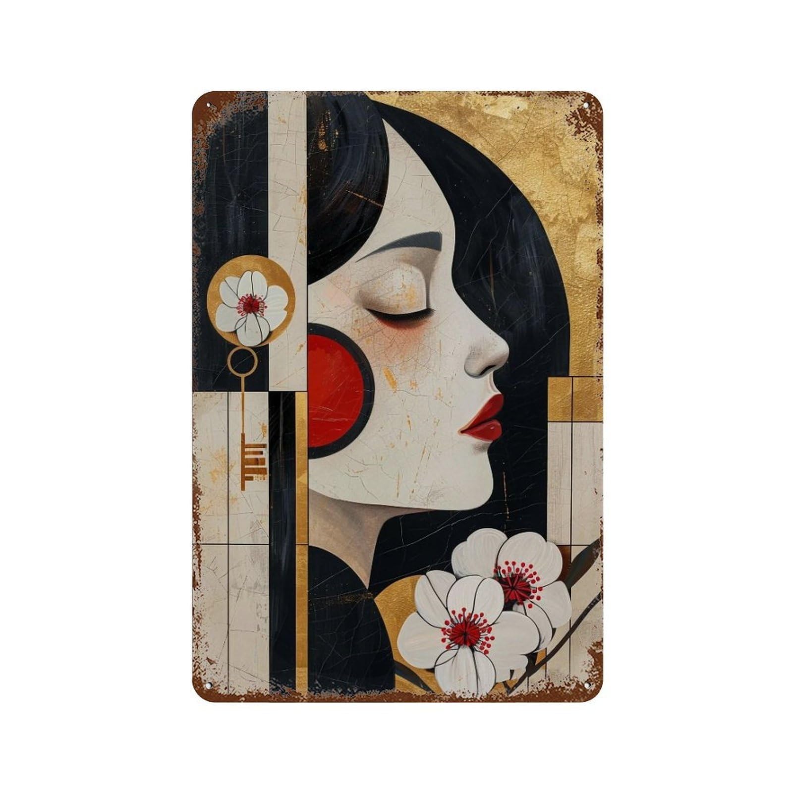 HDURYEYRYY Oriental Geometry 04 Wall Retro Iron Vintage Art Metal Tin Sign Poster Modern Home Cofffee Club Art Bar Shop Decor Style 30x20cm