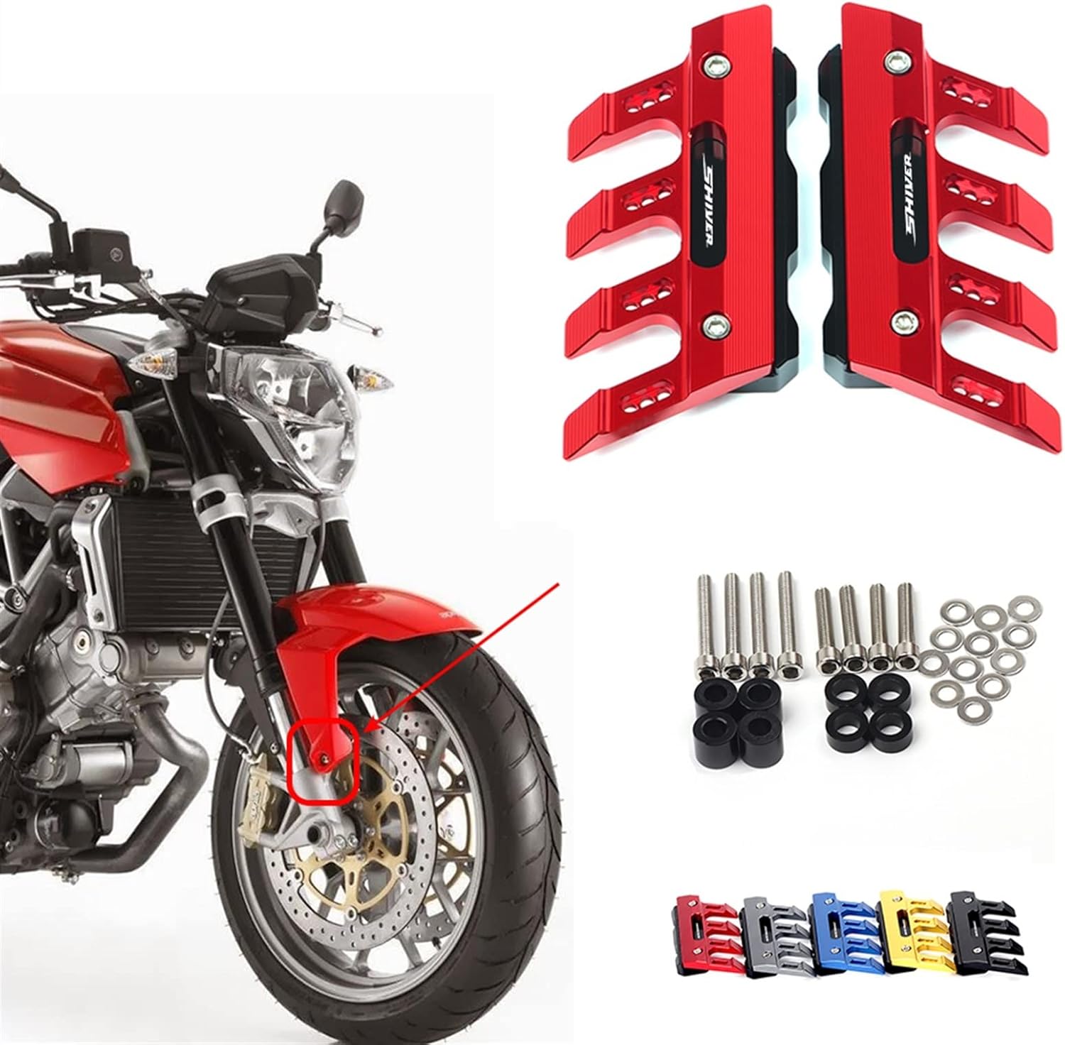 for Aprilia Shiver 900 2007-2020 Motorcycle Mudguard Front Fork Protector Guard Block Front Fender Slider Accessories Side Guard CNC Aluminum Multiple Colour (Color : Blue)