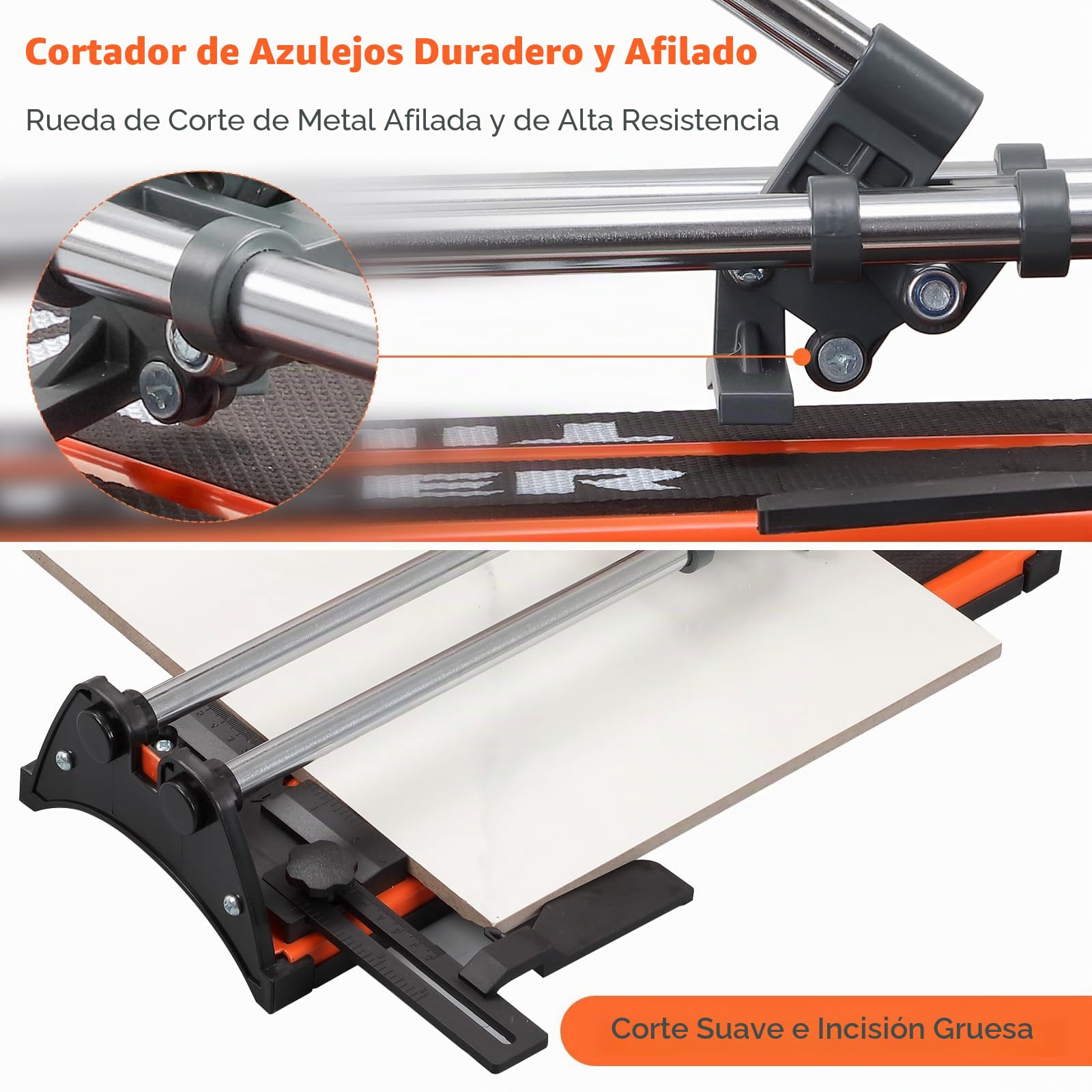 TILER Cortador de Azulejos Manual 430 mm, Máquina Profesional con Rueda de Carburo de Tungsteno, Preciso para Cerámica y Porcelanato, DIY y Profesionales