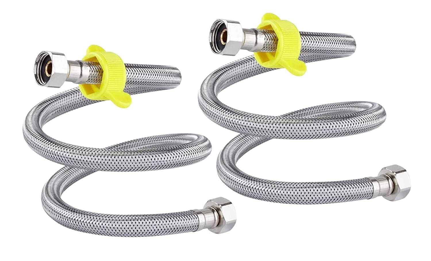 SWASTIK 18 Inch Heavy Duty Faucet Connector Pipe SS 304 Braided Supply Hose 1/2" Female Compression Thread with Brass Nuts for Sink, Faucet, Toilet, washbasin & Water Heater (2 Pcs) (B08HQSJ4G3) Amazon Price History, Amazon Price Tracker