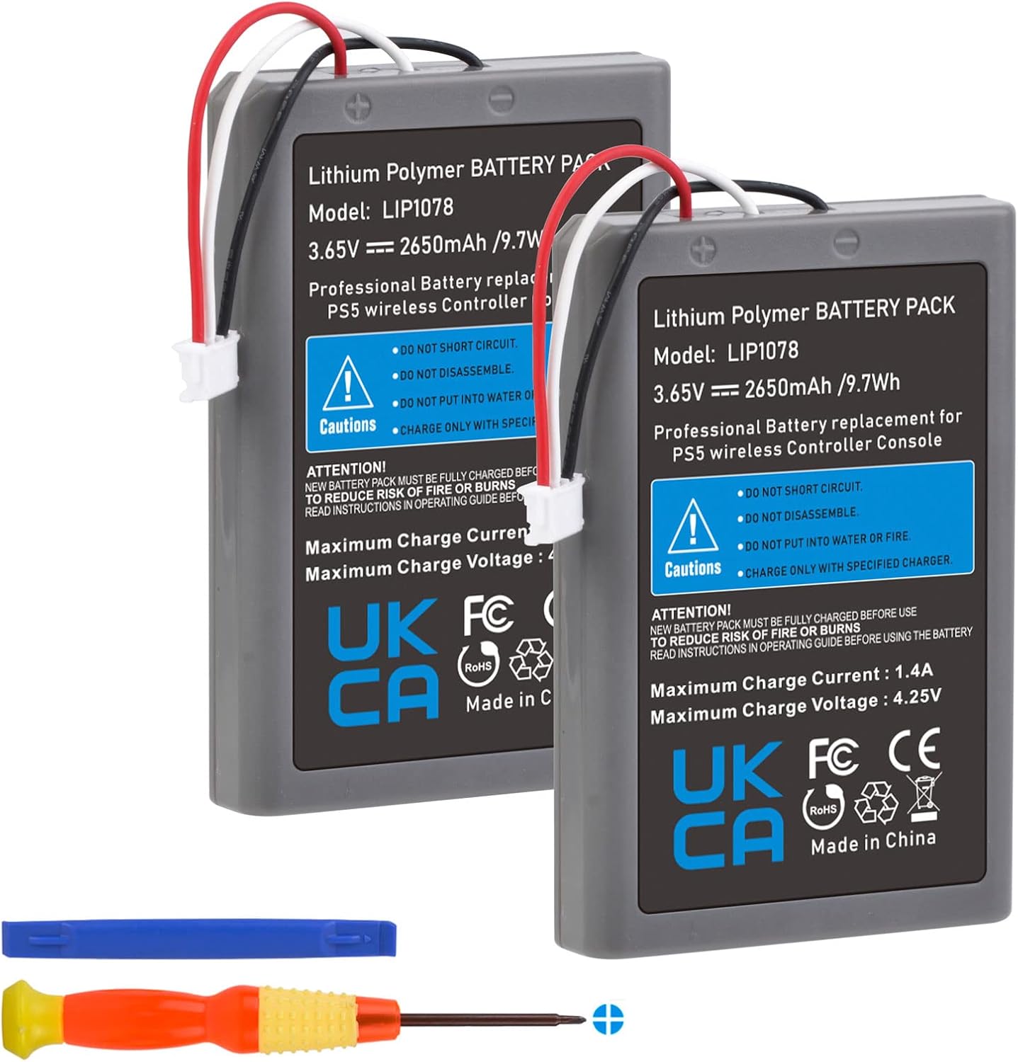 Pickle Power PS5 Controller Battery Replacement, 2 Pack