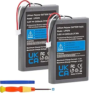 Pickle Power 2 x 2650 mAh LIP1078 Replacement Battery for Sony Playstation 5 DualSense CFI-ZCT1W Wireless Controller