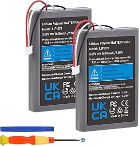 Pickle Power 2 X 2650mAh PS5 Controller Akku, LIP1078 Akku Ersatz für Sony PlayStation 5 DualSense CFI-ZCT1W Wireless Controller
