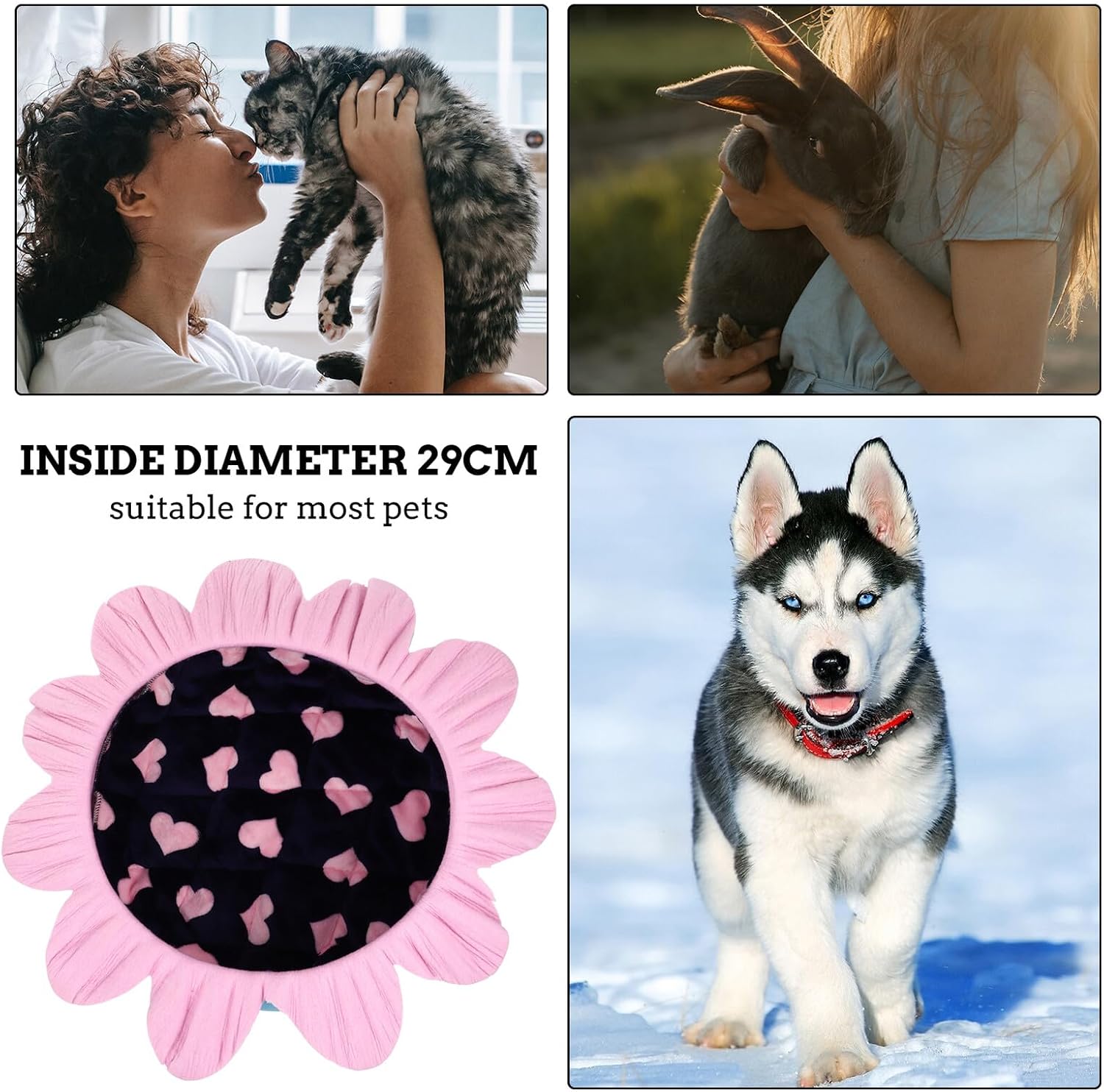 Alipis Cat Nest and Dog Cushion Flower-Shaped Felt Pet Bed with Petal Edge Breathable Soft Mat for All-Season Indoor Use Blue and Pink Color Options Random Color