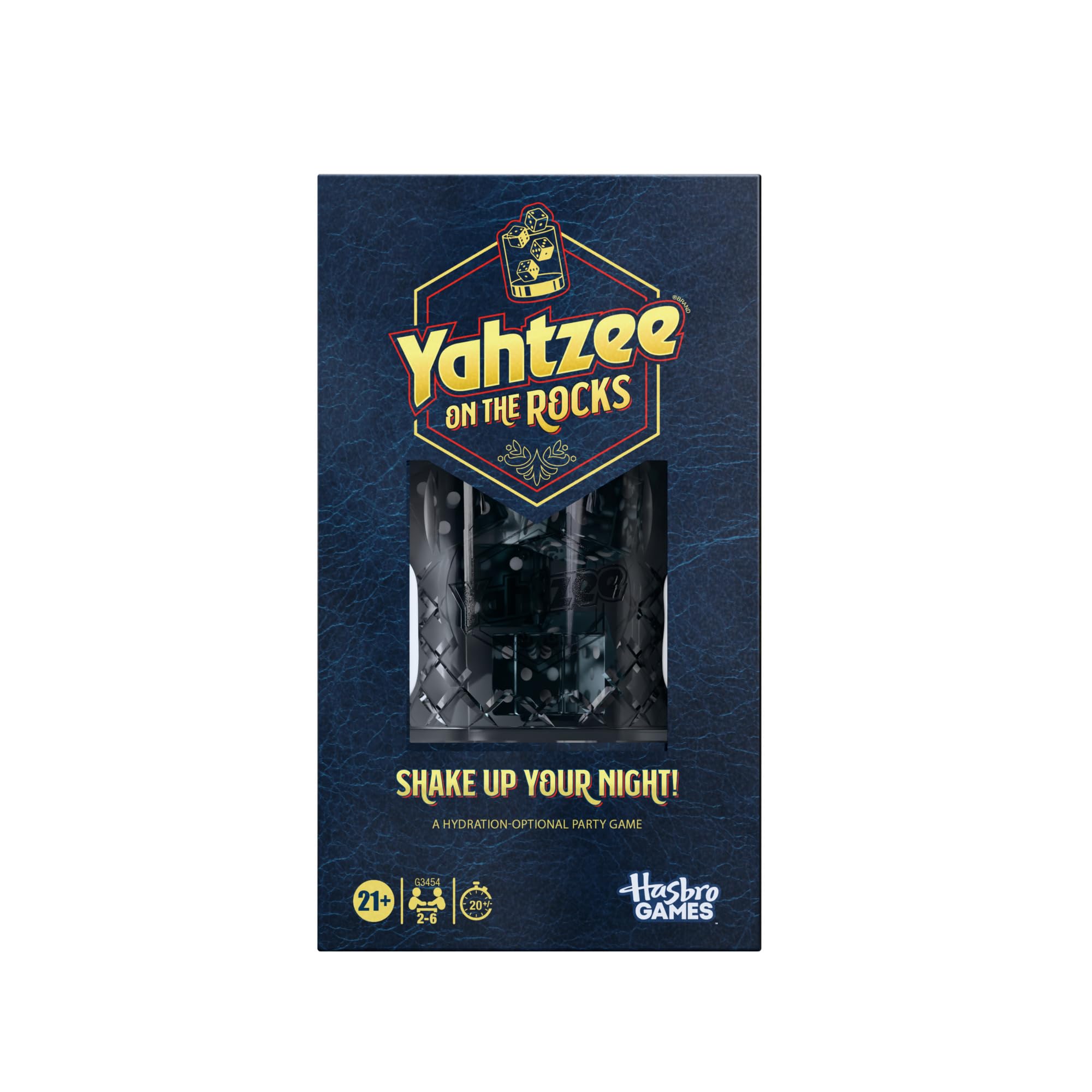 Hasbro Gaming Yahtzee Jeu de dés On the Rocks | Jeu de fête pour adultes avec des défis amusants à partir de 21 ans | 2 à 6 joueurs | 20 minutes | Cadeau idéal pour adultes