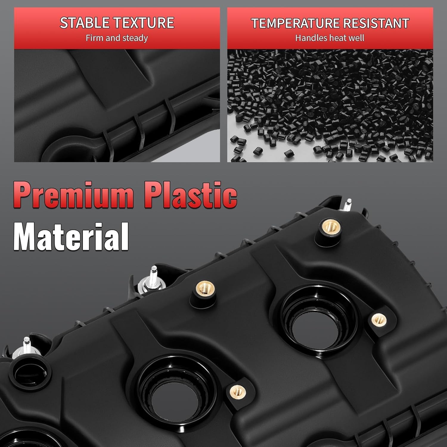 Engine Valve Covers Set Left&Right Compatible with Ford, Mustang & Lincoln - Explorer 2011-2019, F150 2011-2012, Edge MKX 2011 Naturally Aspirated Non-Turbo 3.5L 3.7L V6 Replaces BR3Z6582U BR3Z6582R