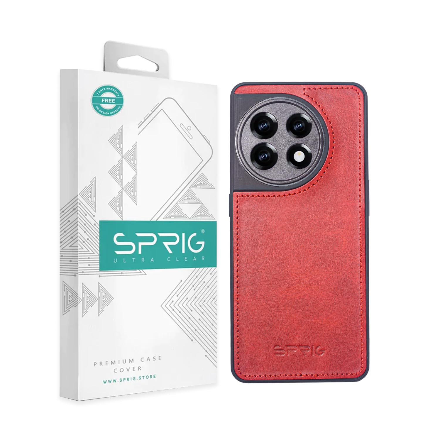 SPRIG Cases Compatible with OnePlus 11R 5G Matte PU Leather TPU Premium Back Cover Case Drop Tested Shock Proof for Boys and Girls with Camera Protection (Red) (B0CG9KKYWN) Amazon Price History, Amazon Price Tracker