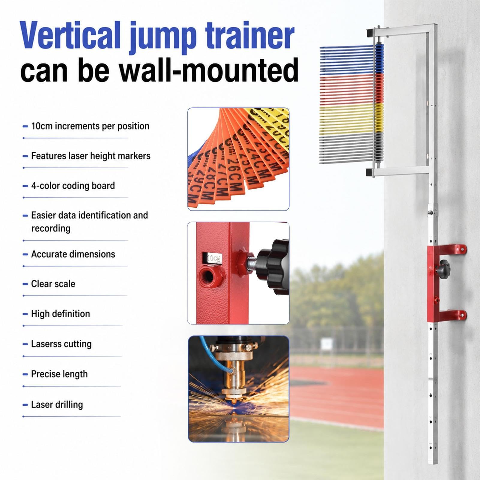 Mothdust Wand Vertikalsprung Messwerkzeug 70cm Verstellbare Hohe Tester