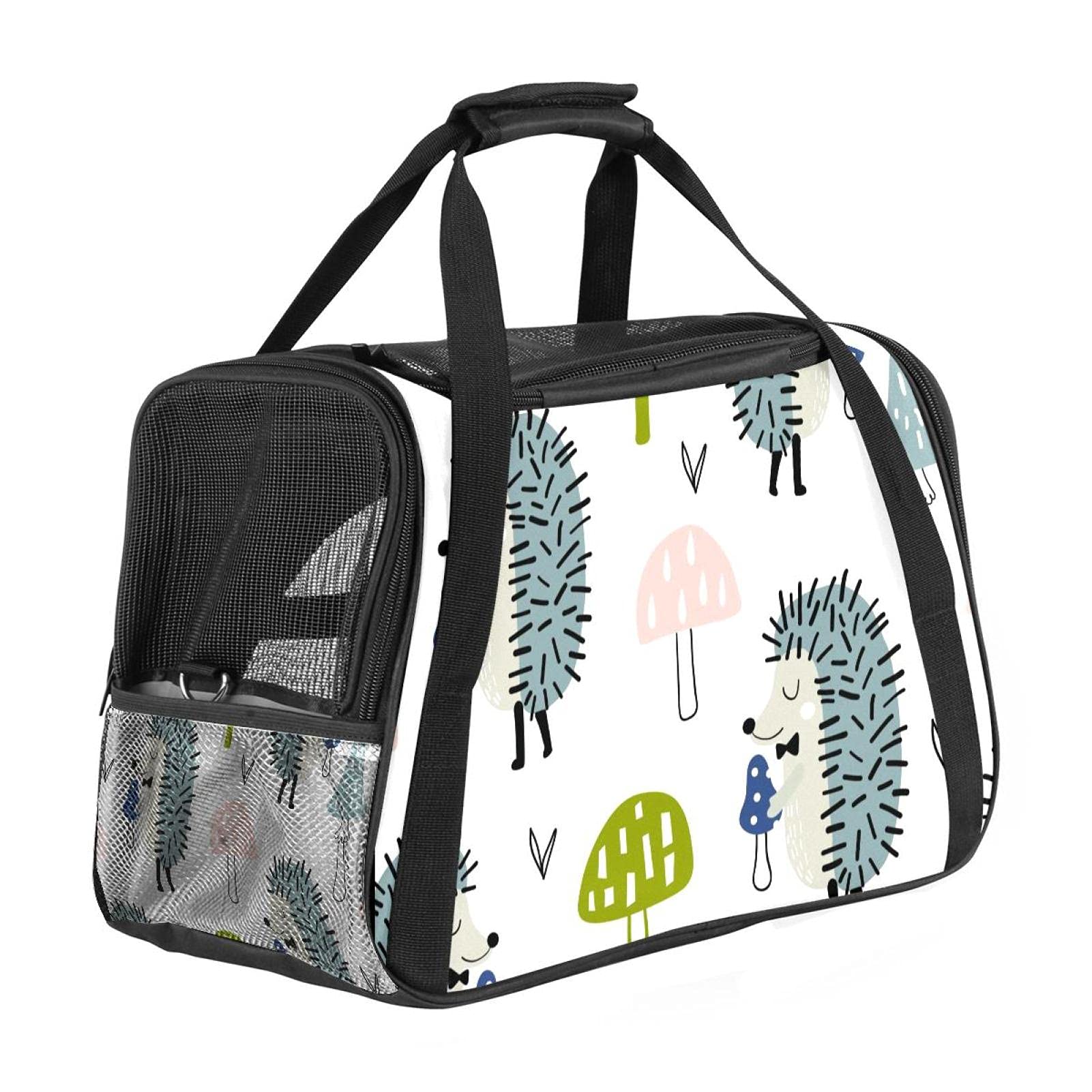 Sac de transport portable pour chat avec imprimé hérisson doux