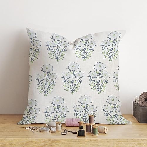 Miniatura 4 de Mughal - Funda de almohada estilo chinoiserie, funda de almohada asiática de 16 x 16 pulgadas, decoración rústica para el hogar, sofá, sala de