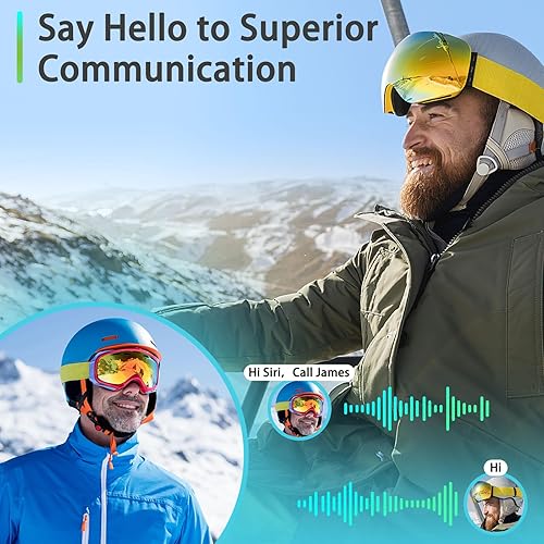 Miniatura 4 de Altavoces para Casco de Esquí, Auriculares Estéreo Inalámbricos para Esquí, Auriculares Bluetooth Verdaderamente Inalámbricos Drop-in con Botones de