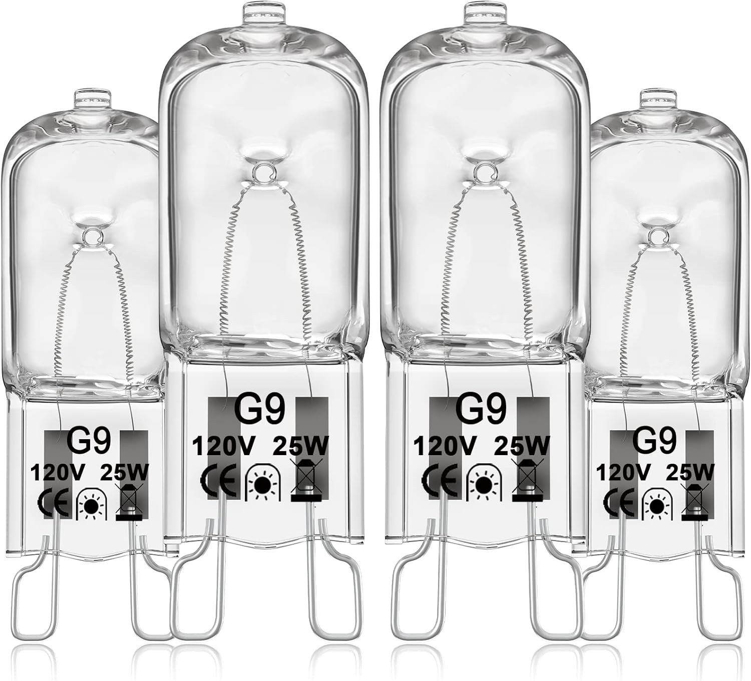 W10709921 Light Bulb for Whirlpool Microwave Oven,300°C High Temperature Resistant,G9 120V 25W Bulb Compatible with K-itchenaid Jenn-air Whirlpool Ma-ytag Replace for W10112515 AP5983626,4 Pack