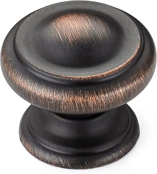 Richelieu Hardware BP8632BORB Sutton Collection 1 3/16-inch 30 mm Brushed Oil-Rubbed Bronze Traditional Cabinet and Drawer Knob for Kitchen, Bathroom, and Furniture