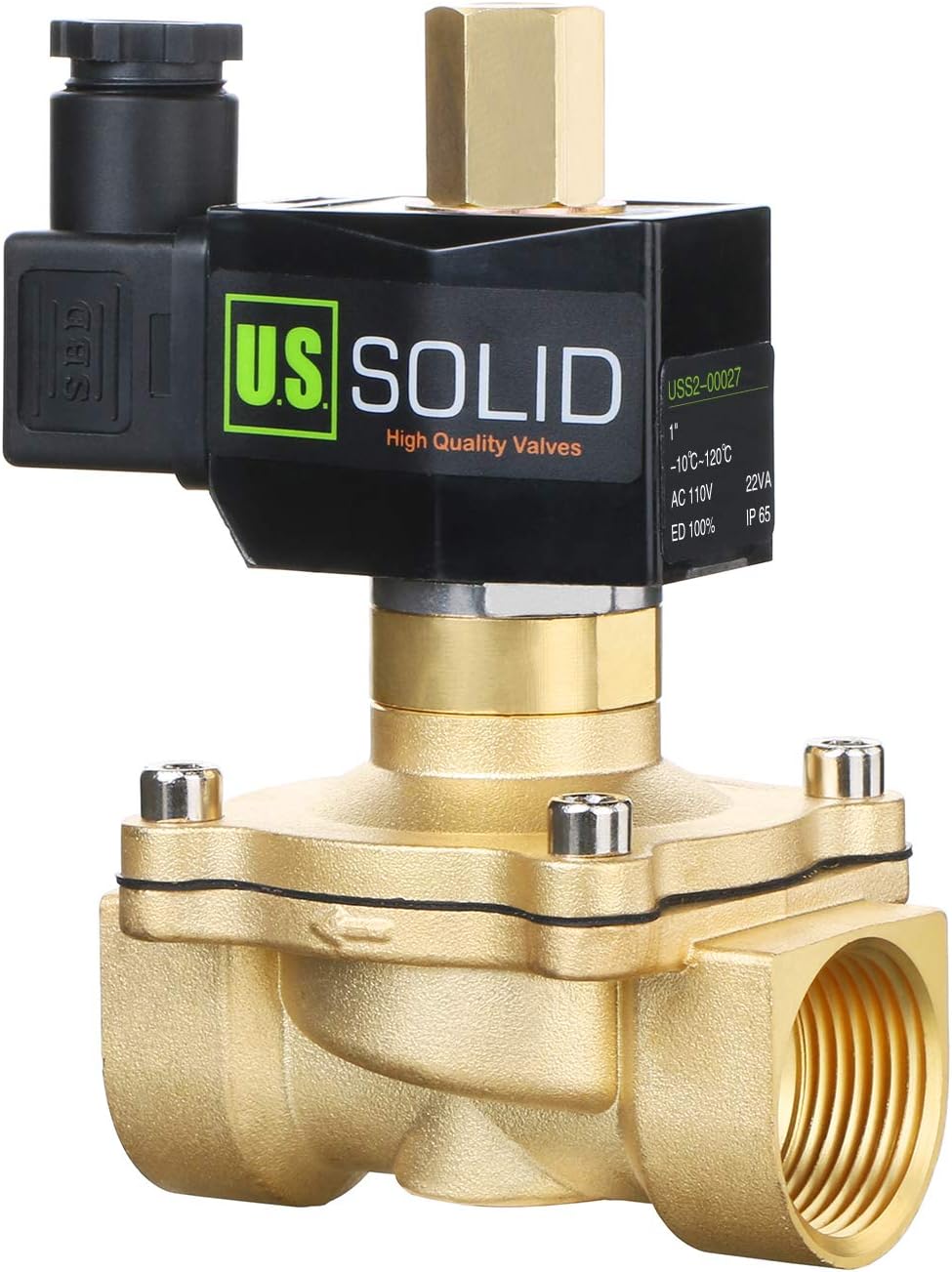 1" Brass Electric Solenoid Valve 12V DC NPT Normally Open Air Gas Water Viton