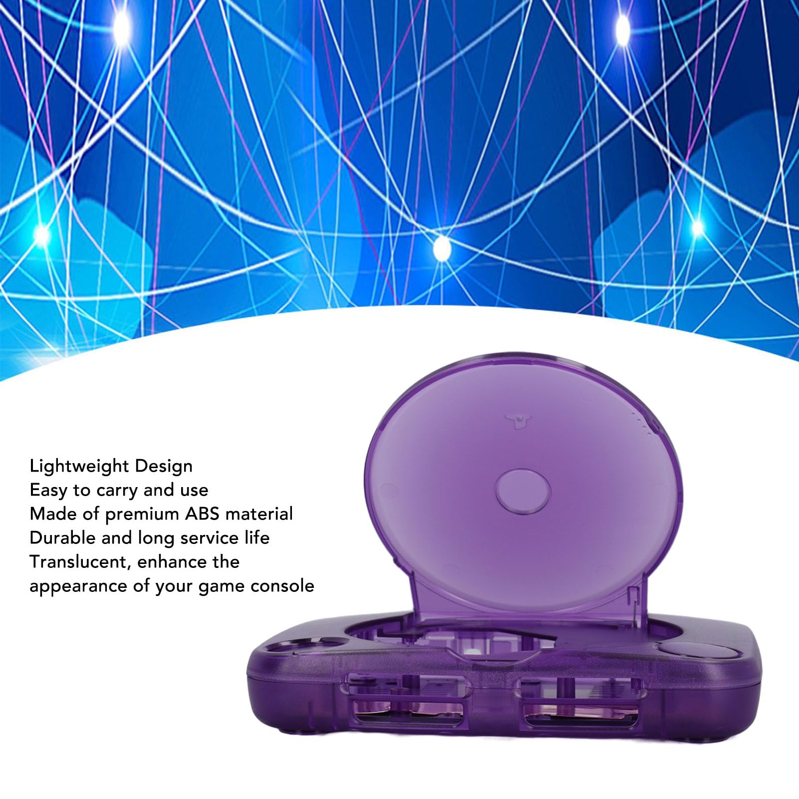 Coque de rechange translucide et kit complet pour SCPH 001/101/102/103 – Coque de console légère et élégante (violet translucide)
