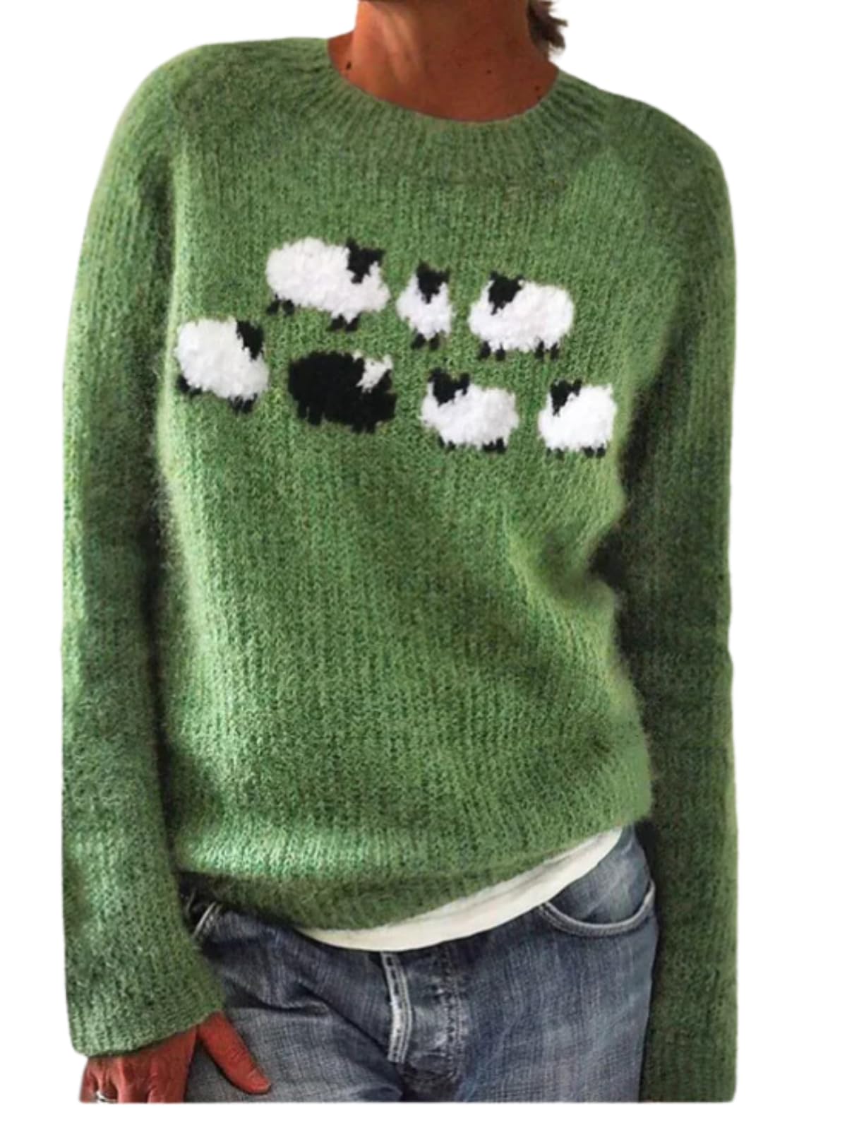 Womens Argyle Vintage Pullover Sweaters Winter Fall Stripes Casual Loose Long Sleeve Knitted Sweater Tops