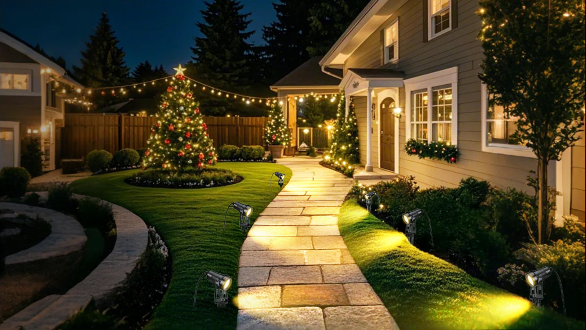 SanGlory Set van 8 tuinspots met grondpen, 3 W, 2880 lumen, led