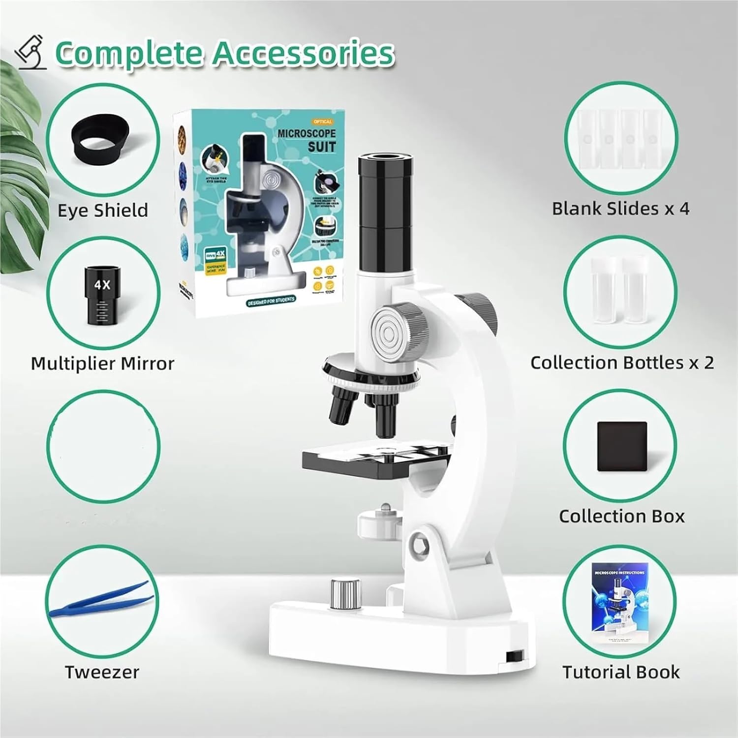 USB Microscope, 4800x HD Childrens Microscope Elementary School Children Science Experimental Biology Digital