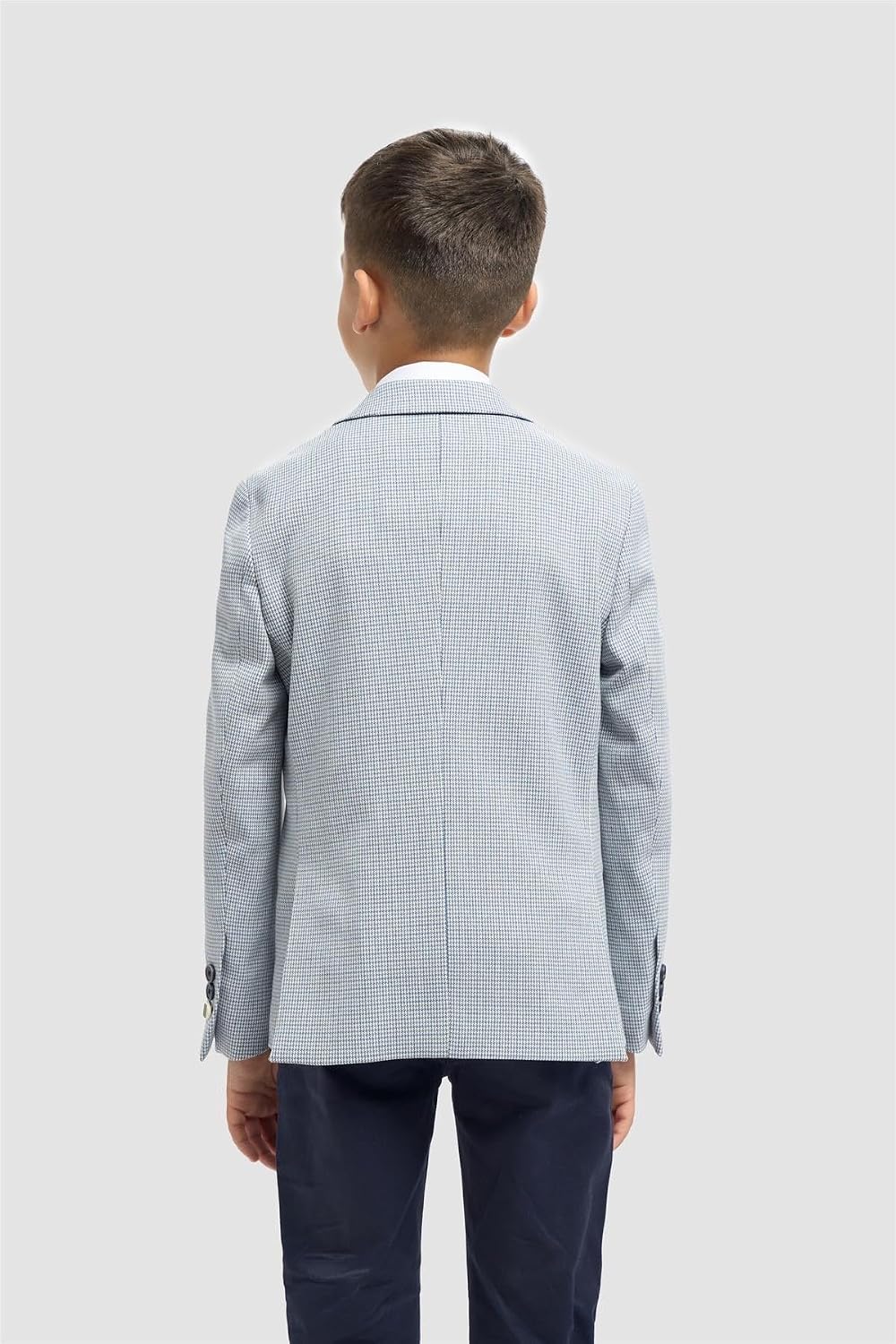 Men’s & Boys Puppytooth Check Blazer Slim Fit Smart Casual Father-Son Attire