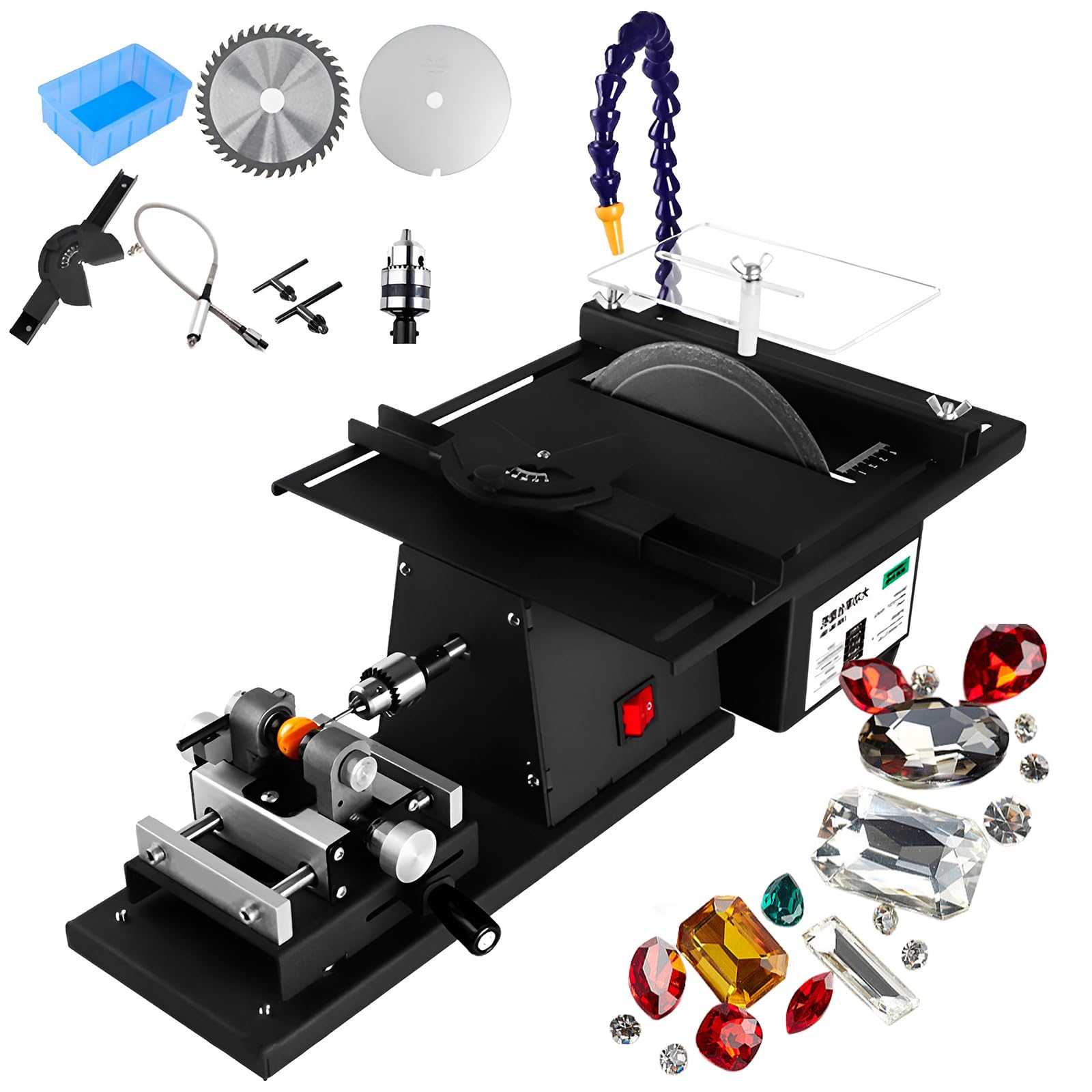 Máquina Multifuncional De Pulido Y Corte De Joyas De 1850w, Afiladora Y Sierra Eléctrica De Mesa Para Talla De Jade, Herramienta Para Piedras Preciosas Jade Set