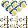 6 Pcs Deflated Volleyball Balls Bulk with Pump Size 5 Balls Training Ball for Adult Volleyball for Game Match Birthday Party Gift