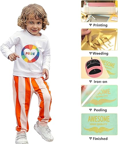 Miniatura 4 de Vinilo HTV para planchar de 12 pulgadas por 25 pies, rollo de vinilo HTV de transferencia de calor para rollos de vinilo HTV para todas las máquinas