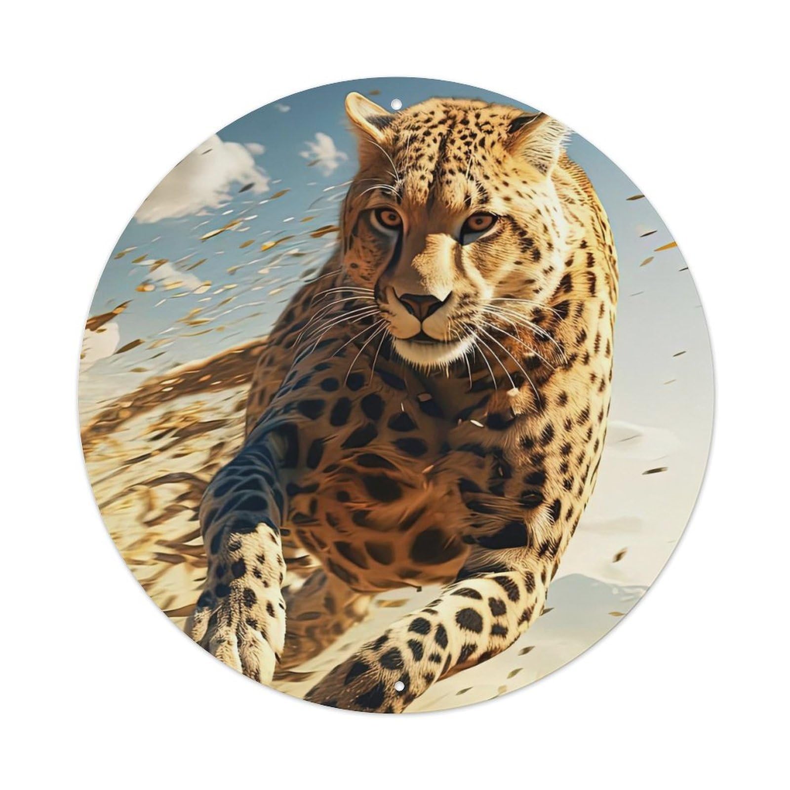 Animal Running Wild Leopard Metal Tin Sign
