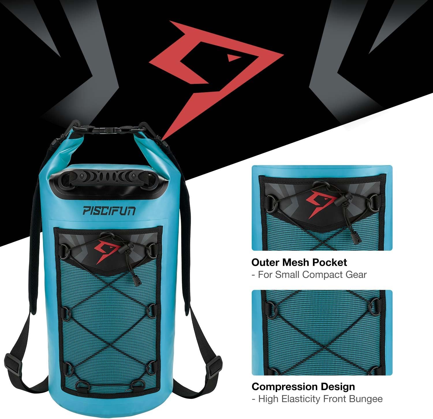 Piscifun Dry Bag, Waterproof Floating Backpack 10L/20L/30L/40L with Waterproof Phone Case for Boating, Kayaking, Fishing - Image 6