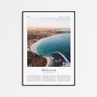 Mollymook New South Wales Australia Color Print Poster - Real Photo Coastal Landscape Wall Art, Minimal Travel Gift Decor