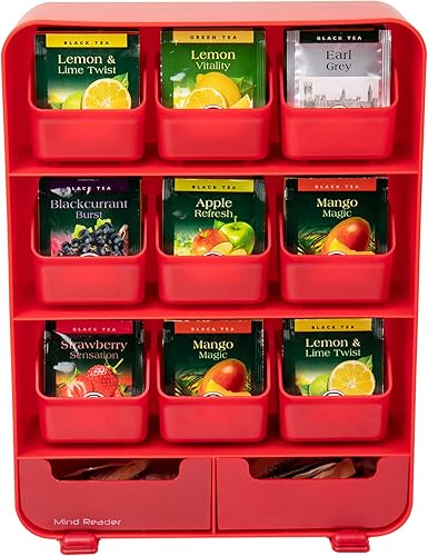 Miniatura 5 de Mind Reader, organizador para condimentos y soporte para saquitos de té "Baggy", color negro, ninguno , Rojo