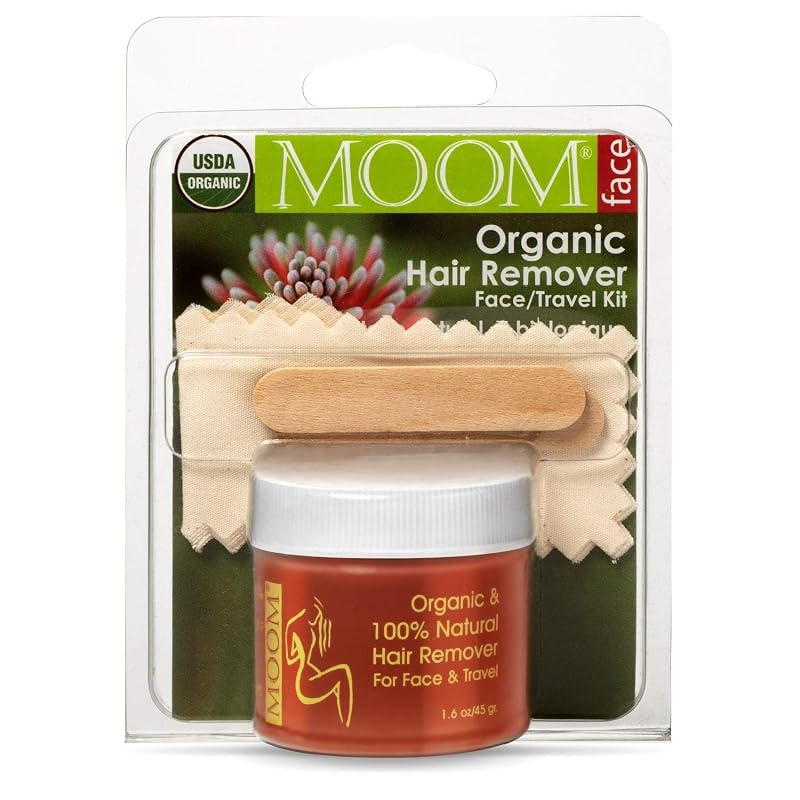 MOOM Kit de cera de açúcar para depilação facial com tiras e aplicadores, 45 g