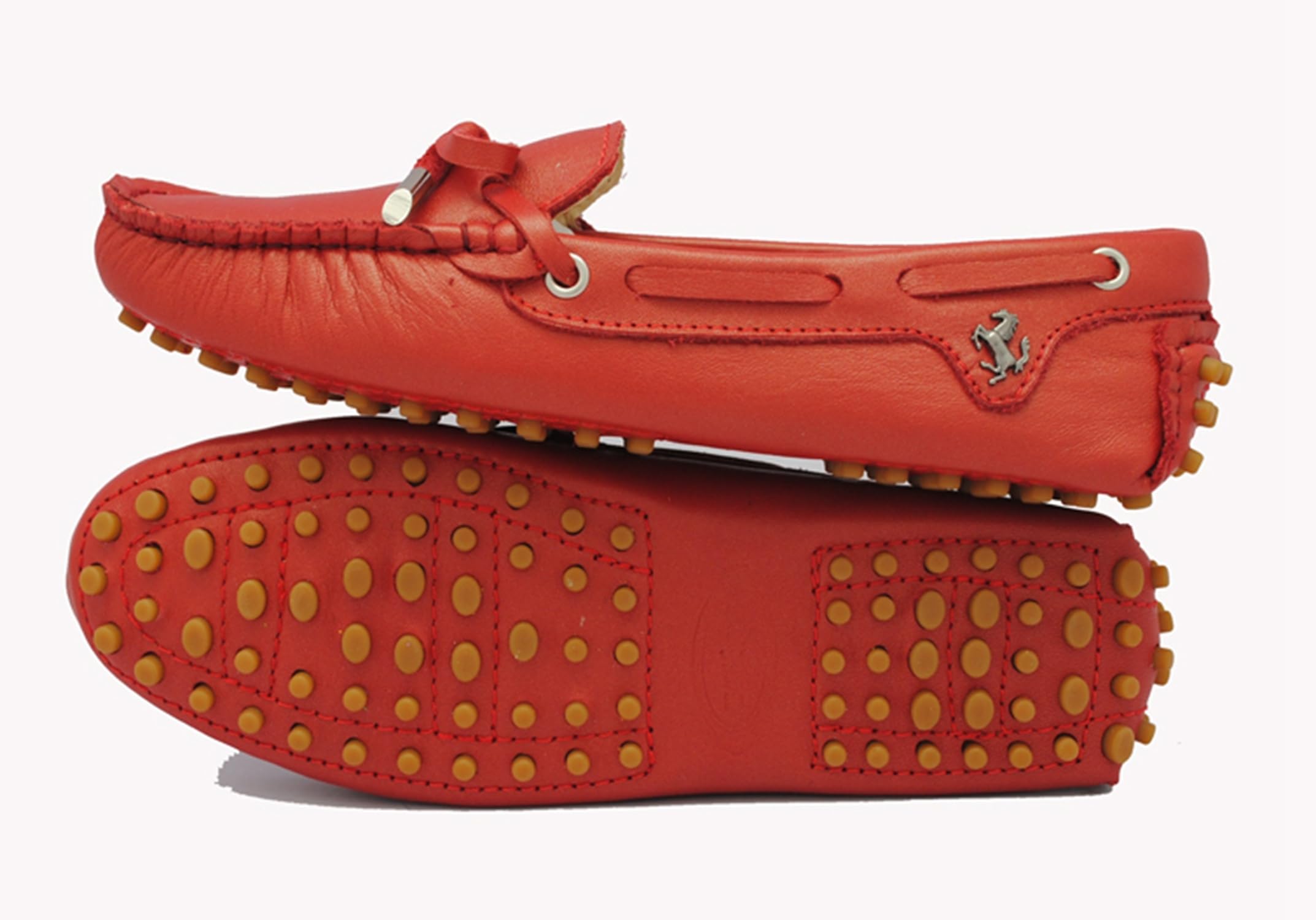 Buty do jazdy samochodem, damskie, wsuwane, zamszowe, na co dzień, mokasyny, buty na łódź, YB9602, Gładka skóra, ciemnoczerwona, 37 EU