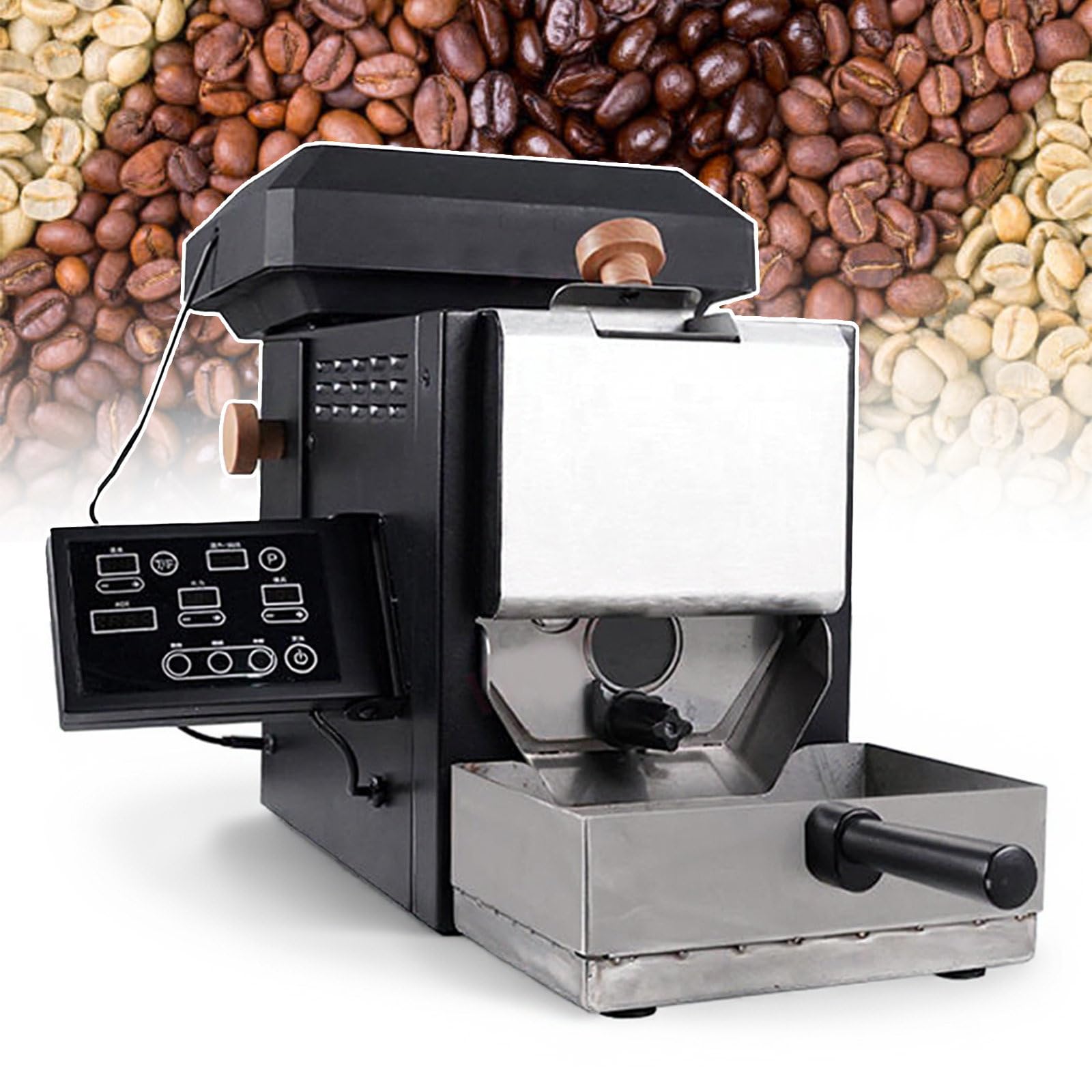 Tostatrice Elettrica Per Chicchi Di Caffè, Macchina Per Tostare Il Caffè In Casa Con 9 Curve Di Cottura Automatiche + Modalità Semiautomatica + Manuale, Filtro Per Il Fumo + Tubi Per Il Fumo