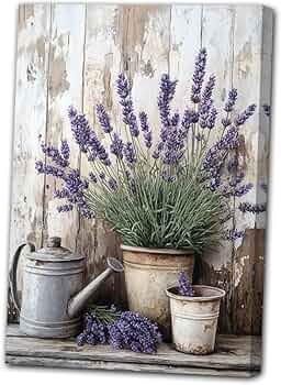 Amazon.co.jp: AWPANERAR ラベンダー キャンバス ウォールアート