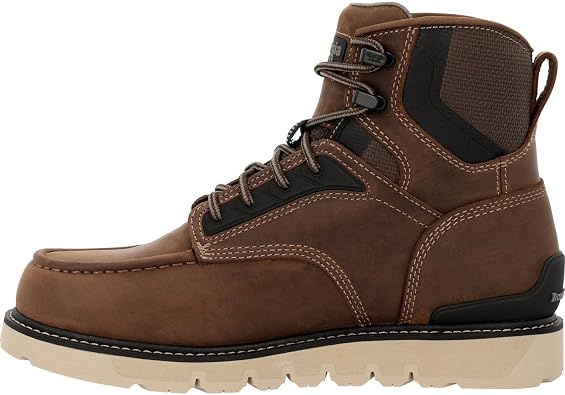 Georgia Boot Mens 6" Carbon Flex Wedge Waterproof Moc-Toe Work Boot