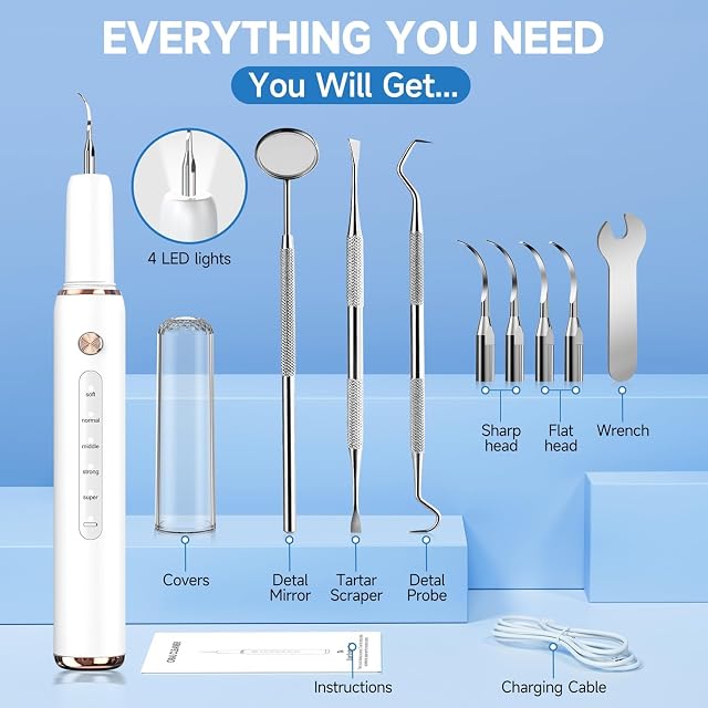 Foto 2 de 8 de Eliminador de sarro ultrasónico, kit de limpieza dental ultrasónico para perros