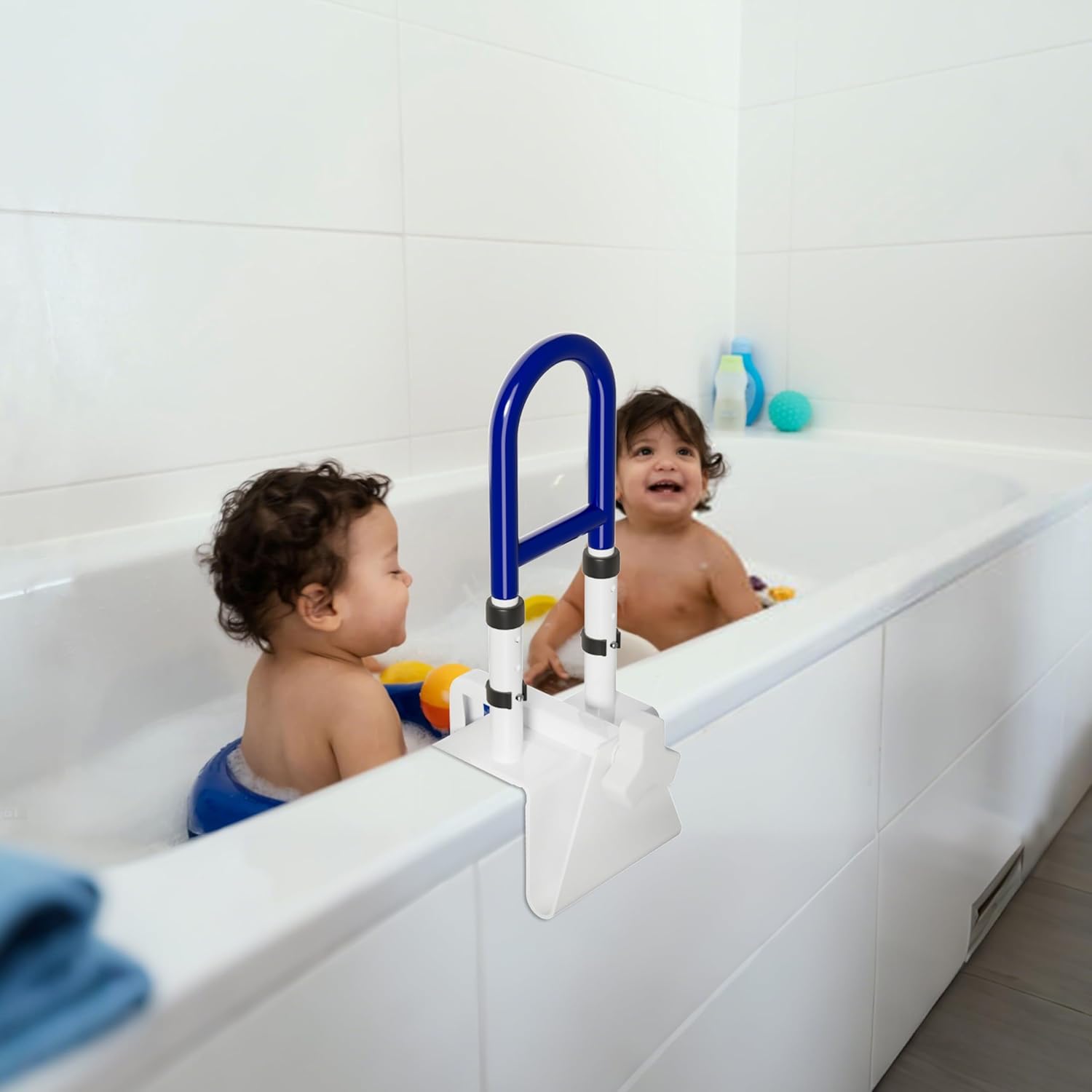 Adjustable Bathtub Handle, Shower Grab Bars for Elderly, Elderly and Disabled, Bathroom Safety Rails Non-Slip Grip, Supports 300 lbs