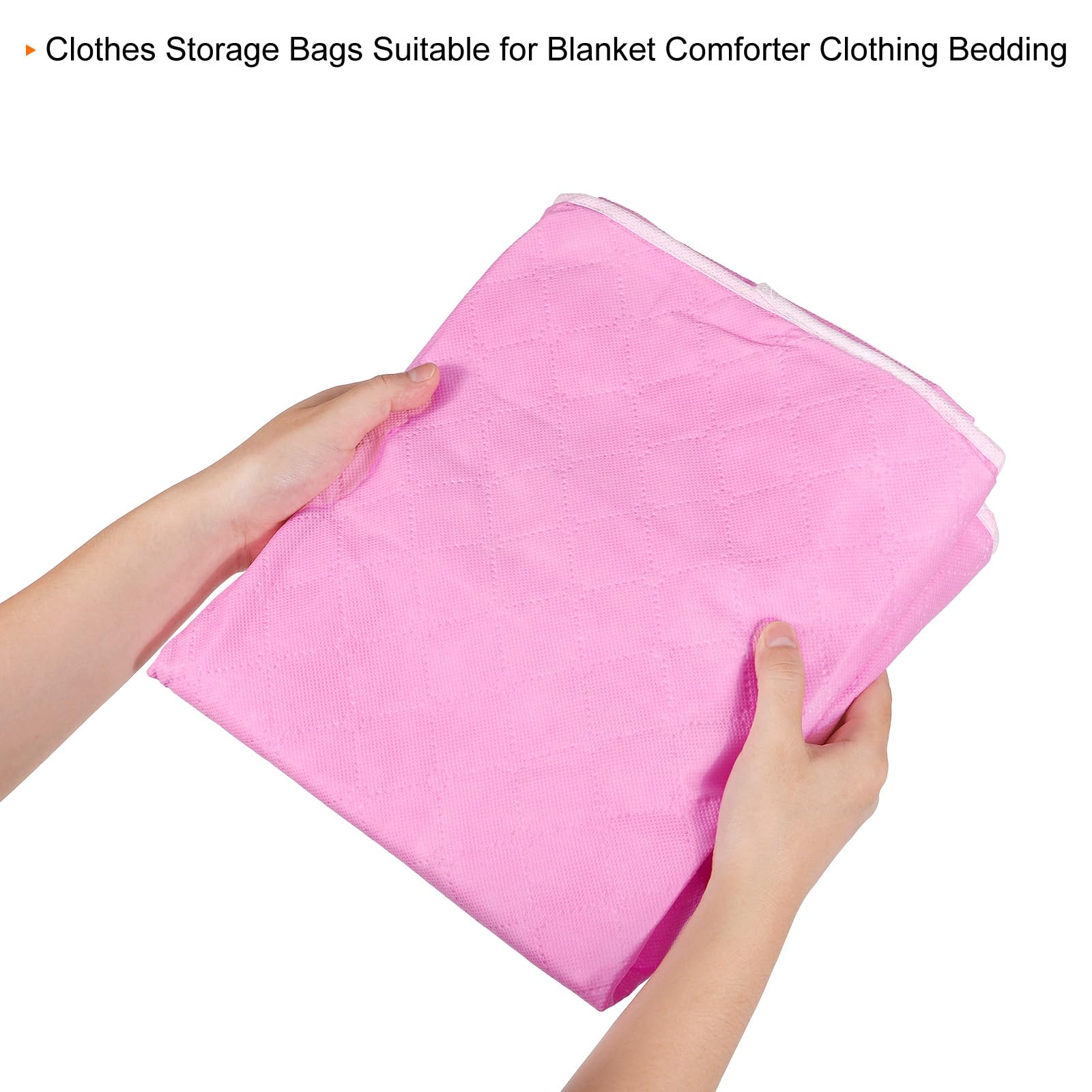QUARKZMAN Vestiti Conservazione Borsa 3pz Armadio Organizzatore con Rinforzato Manico per Piumini Lenzuola Abbigliamento Cuscini Pieghevole con Robusto Cerniera-Rosa
