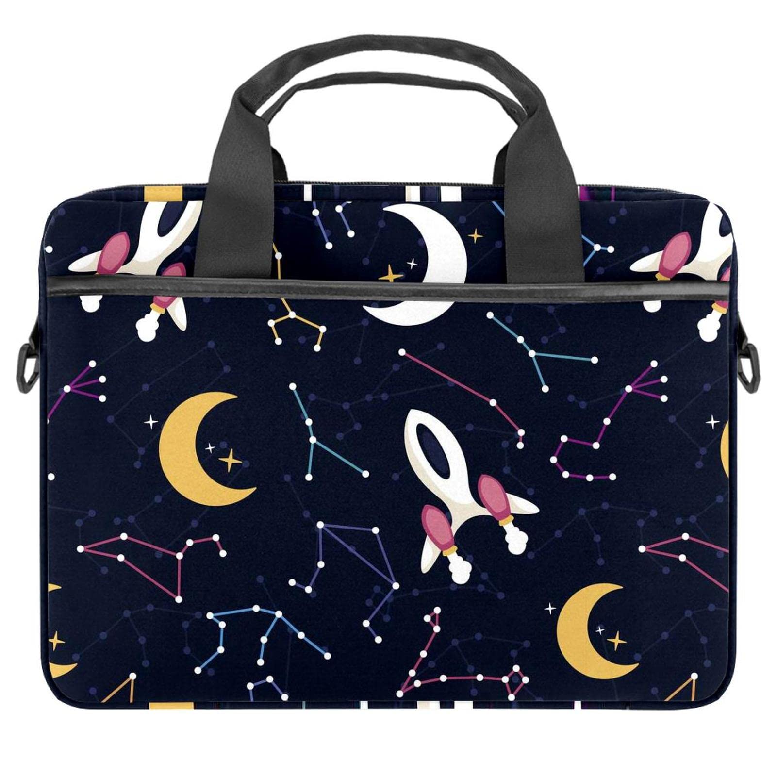 Maletín messenger para portátil con correa ajustable y estampado zodiacal multicolor 7