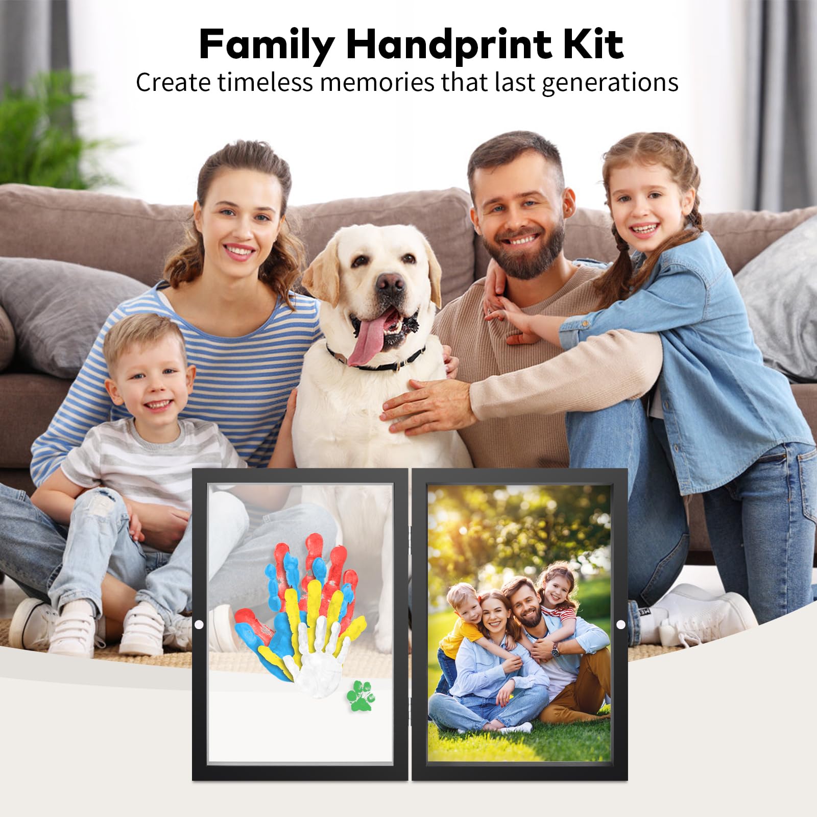 Crenze Family Handprint Kit, DIY Craft Keepsake Photo Frame, Hand Print Ornament Kits - Image 4