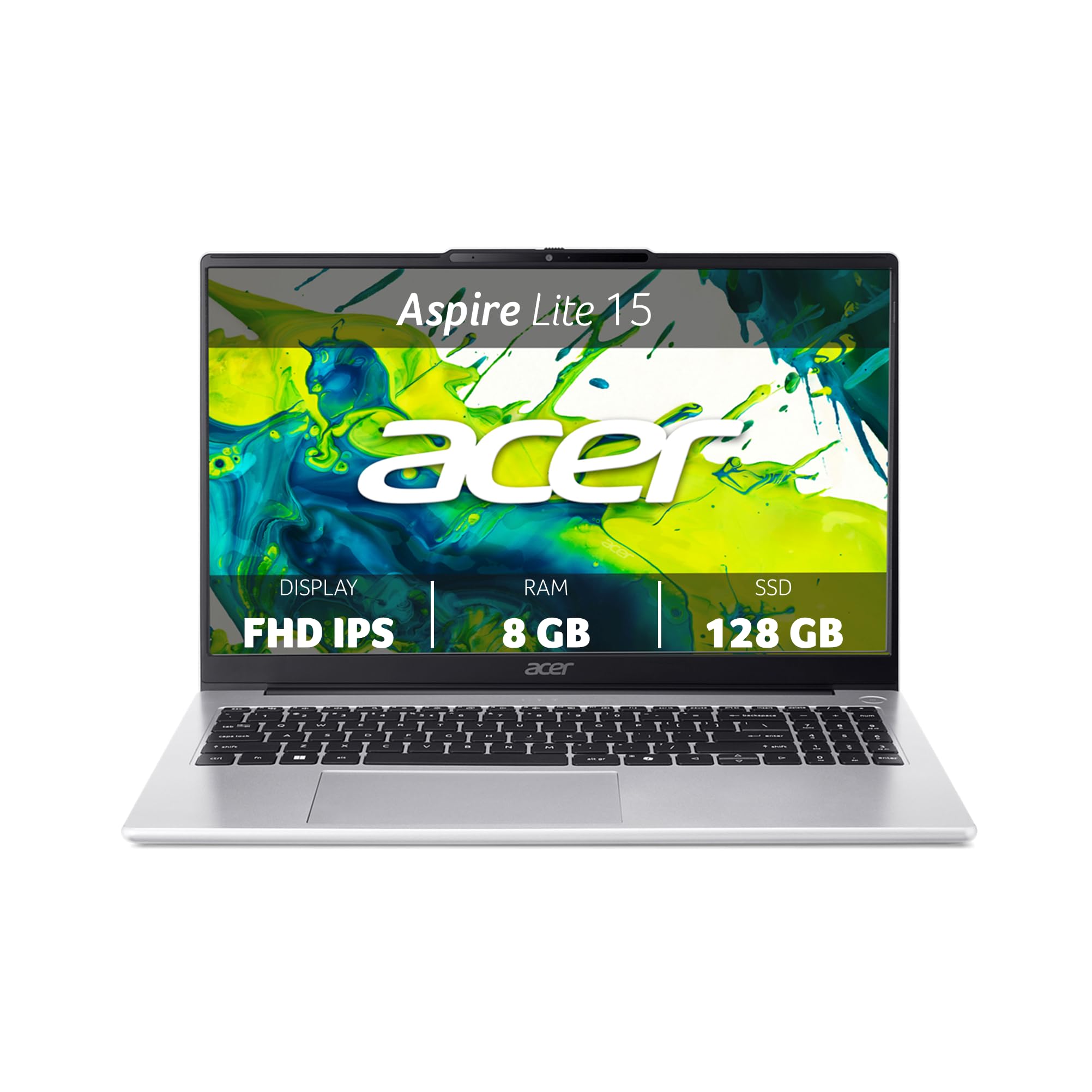 Acer Aspire Lite AL15-32P-C63L Notebook PC Portatile 15.6" FHD | IPS, Intel Celeron N4500, RAM 8 GB DDR4, 128 GB SSD, Scheda Grafica Intel UHD Graphics, QWERTY, Windows 11 Home in S mode