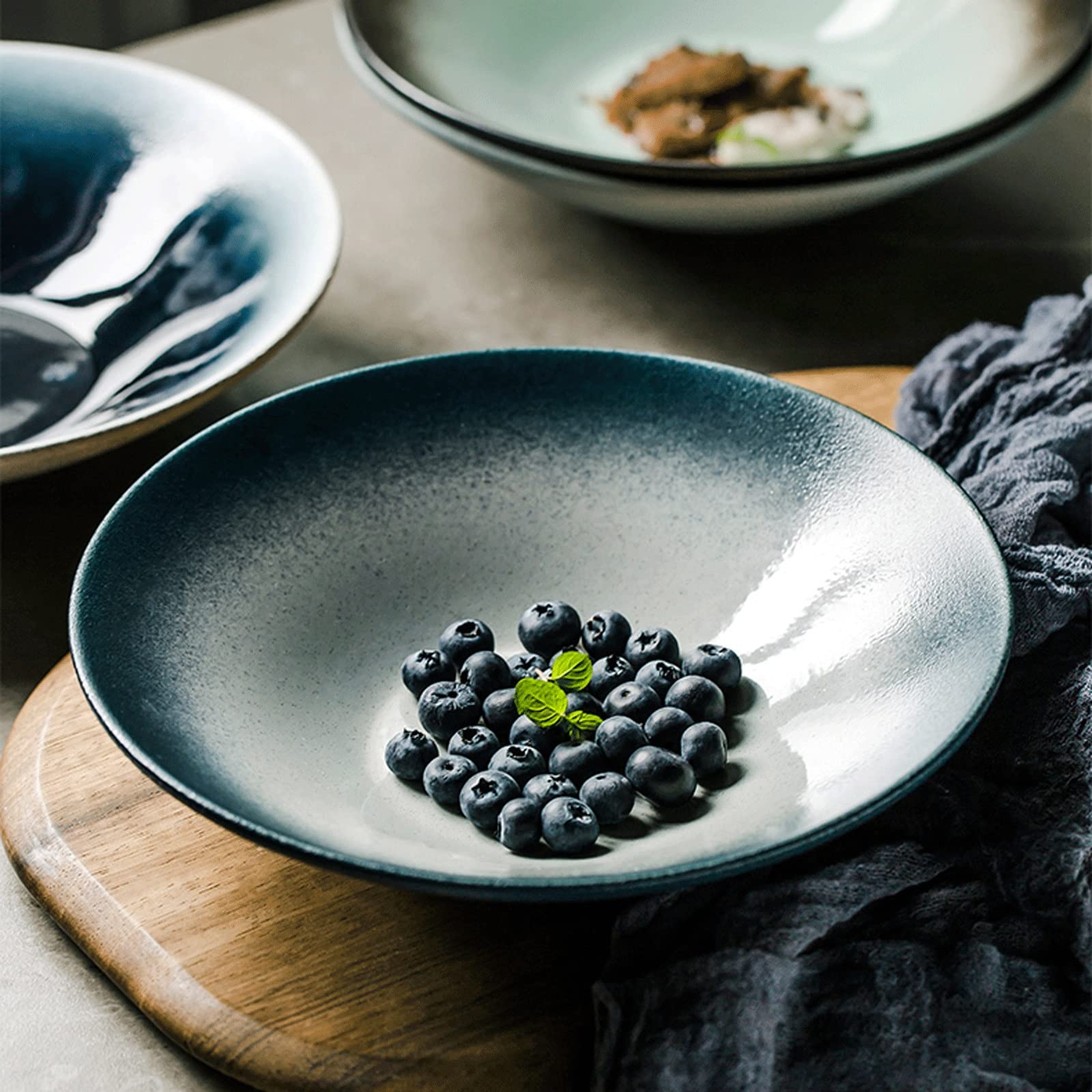 Teller- und Schüssel-Sets, Keramik-Nudelsalatschüssel, 20,3 cm, zum Servieren von Ramen, Nudeln, Pasta, Pho, für Mikrowelle und Spülmaschine