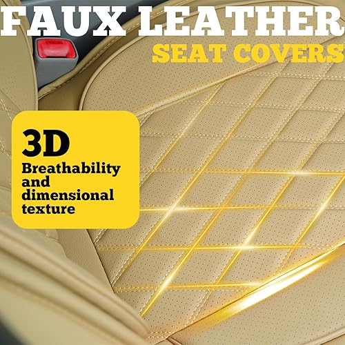 Miniatura 5 de LINGVIDO - Fundas de piel sintética para asientos de automóvil, protector deportivo e impermeable, ajuste universal para automóviles y camionetas,